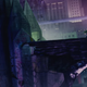 Concept art of Barbara Gordon's Batgirl looking over Gotham City.